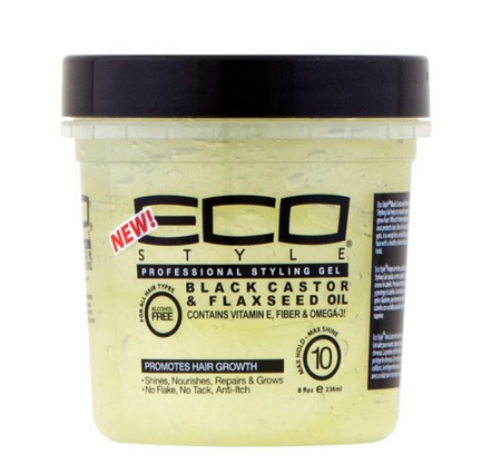 Eco Style Black Castor & Flaxseed Oil Styling Gel 8 oz - Dolly Beauty 
