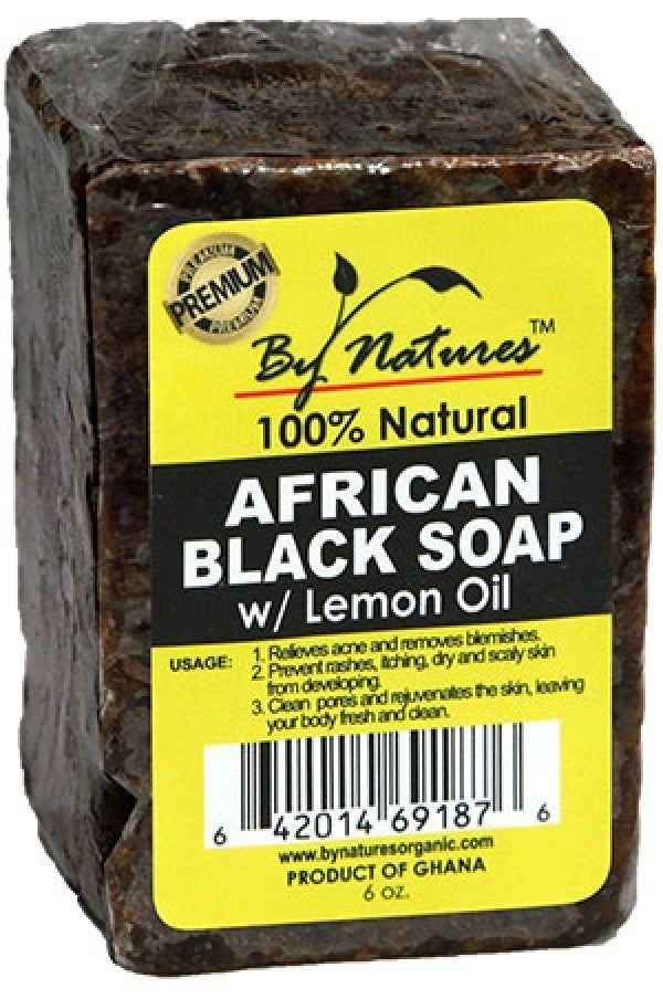 By Natures African Black Soap with Lemon Oil 6oz