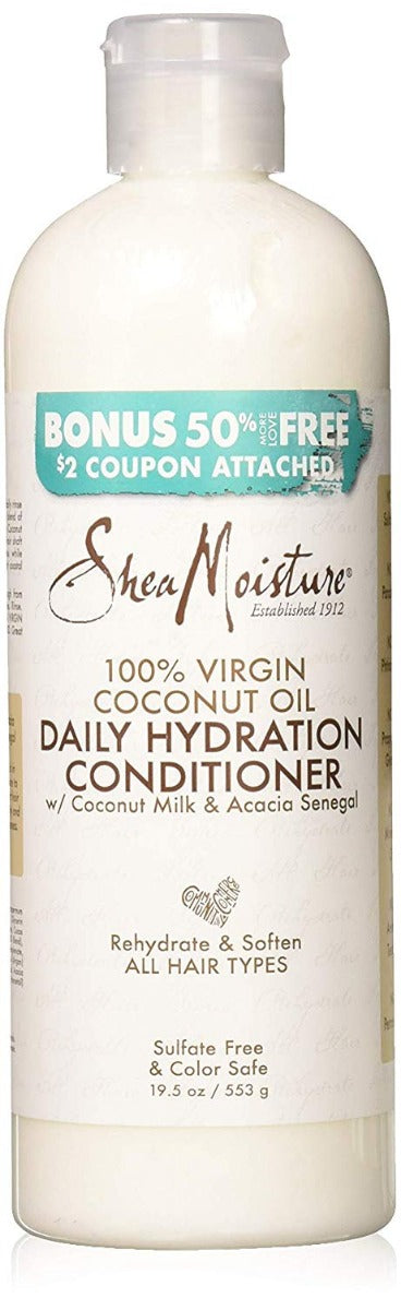 Shea Moisture 100% Extra Virgin Coconut Oil Daily Hydration Conditioner BONUS 19.5 oz - Dolly Beauty 