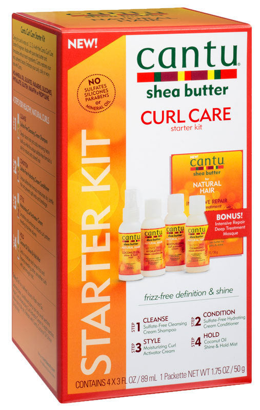 Cantu Shea Butter Curl Care Starter Kit, 3 fl oz, 4 pack - Dolly Beauty 