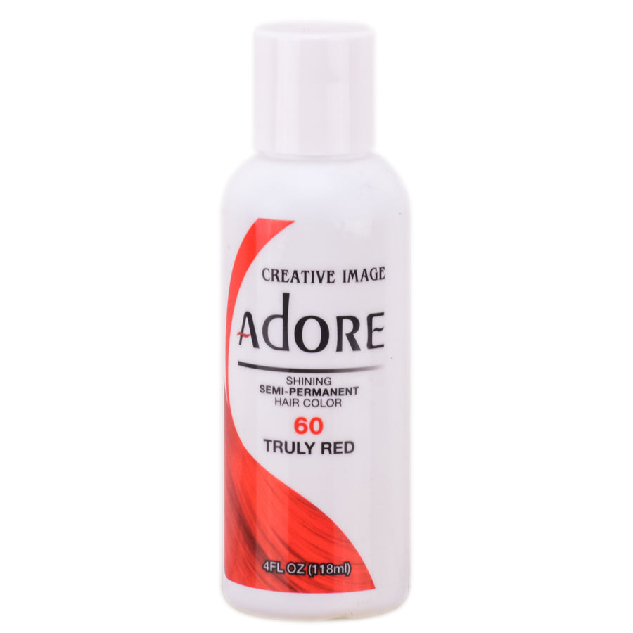Adore Semi-Permanent Hair Color 60 Truly Red 4 oz - Dolly Beauty 